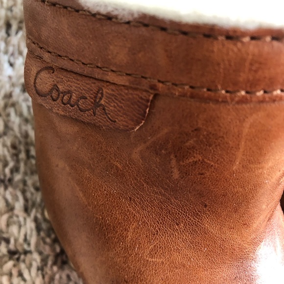 Coach leather, fur lined platform clogs - Picture 2 of 7